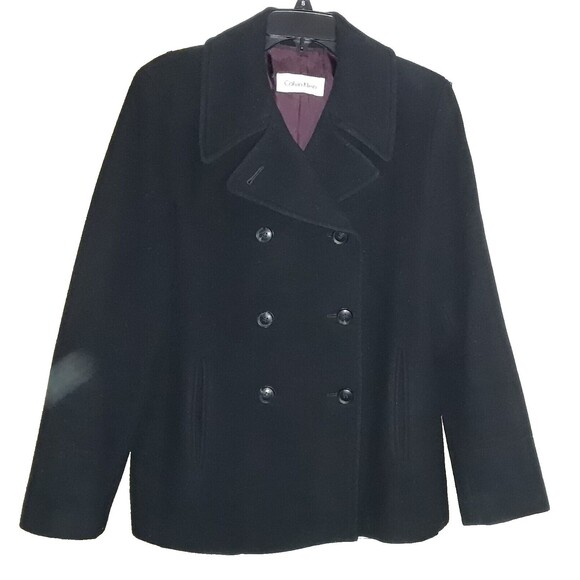 CALVIN KLEIN Women's Size 10 Blazer Jacket Wool/Cashmere Business Black - Picture 1 of 8